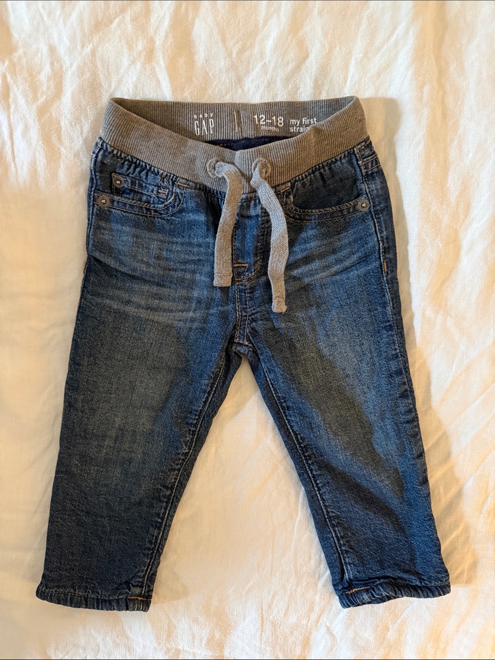 GAP Toddler Dark Blue Pull-On Jeggings with Gray Waistband